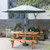 Outdoor Wooden Patio Deck Garden 6-Person Picnic Table, for Backyard, Garden