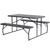 Gray Outdoor Foldable Woodgrain Portable Picnic Table Set, 5 Feet Long