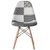 Modern Fabric Patchwork Chair with Wooden Legs for Kitchen, Dining Room, Entryway, Living Room with Black & White Patterns