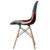 Modern Fabric Patchwork Chair with Wooden Legs for Kitchen, Dining Room, Entryway, Living Room