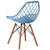 Mid-Century Modern Style Plastic DSW Shell Dining Chair with Lattice Back and Wooden Dowel Eiffel Legs