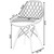 Mid-Century Modern Style Plastic DSW Shell Dining Chair with Lattice Back and Wooden Dowel Eiffel Legs