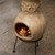 Beige Outdoor Clay Chiminea Outdoor Fireplace Maya Design Charcoal Burning Fire Pit with Sturdy Metal Stand, Barbecue, Cocktail Party, Family Gathering, Cozy Nights Fire Pit