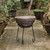 Outdoor Small Red and Gray Clay Grill Accent Design Charcoal Burning Fire Pit with Sturdy Metal Stand, Barbecue, Cocktail Party, Family Gathering, Cozy Nights Fire Pit