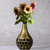 Decorative Modern Teardrop Shape Table Flower Vase with Black Honeycomb Design for Dining Table, Living Room or Bedroom