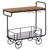 Metal Wine Bar Serving Cart with Rolling Wheels, Glass Holder, and Wine Rack