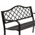 Gardenised Outdoor Garden Patio Steel Park Bench Lawn Decor with Cast Iron Back, Black Seating bench for Yard, Patio, Garden and Deck