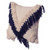 16" Handwoven Cotton Throw Pillow Cover with Embossed and Fringed Crossed line