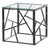 Modern Square End Side Table, Tempered Glass Top Metal Coffee Table