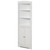 White Standing Storage Corner Cabinet Organizer with 3 Open Shelf and Double Shutter Doors