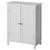 White Wooden Bathroom Cabinet with Double Doors and Adjustable Shelves Modern Vanity Storage