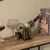 Decorative Bronze Metal Vintage Single Bottle Film Projector Wine Holder for Tabletop or Countertop