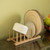 Set of 2 Bamboo Wooden Dish Drainer Rack, Plate Rack, And Drying Drainer