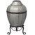 Rustic Silver Galvanized Barrel Shape Planter and Vase with Metal Stand