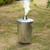 Silver Outdoor Galvanized Metal Garden Incinerator Can, for Yard, Patio, and Backyard