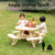 Wooden Kids Round Picnic Table Bench, Outdoor Children's Backyard Table, Crafting, Dining, and Playtime Patio Table