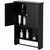 Wall Mount Bathroom Cabinet Wooden Medicine Cabinet Storage Organizer Double Door with 2 Shelves, and Open Display Shelf, with Towel Bar