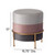 Round Velvet Ottoman Stool 16” Tall Tricolor with Gold Metal Stand