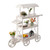 White Wood Decor Display Rack Mobile Food Cart with Wheels 3 Tier for Display, Wood Wagon with Shelves for Food and More