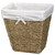 Woven Seagrass Small Waste Bin Lined with White Washable Lining
