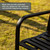 Gardenised Outdoor Black Steel Swing, Powder Coated Glider Bench, Loveseat Lawn Rocker Bench for Yard, Patio, Garden and Deck