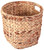 Water Hyacinth Large Round Wicker Wastebasket with Cutout Handles