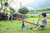 Extendable Outdoor Red and Blue Metal Rotating Seesaw