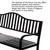 Outdoor Powder Coated Steel Park Bench, Garden Bench with Pop Up Middle Table, Lawn Decor Seating Bench for Yard, Patio, Garden, Balcony, and Deck
