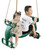 Plastic Double Glider Playground 2 Person Swing, Green