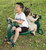Plastic Double Glider Playground 2 Person Swing, Green