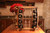 Decorative Wooden 8 Bottle Rustic Wine Rack with Glasses Holder