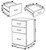 Office File Cabinet 3 Drawer Chest with Rolling Casters