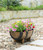 Rustic Wood- Look Plastic Half Barrel Flower Pot Garden Planter, Pack of 2