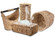 Rustic Water Hyacinth Vanity Bathroom Set, Set of 4 - Magazine Basket, Tissue Roll Holder, Tissue Box Cover, and Wastebasket