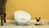 Plastic Bowl Shaped Sleeping Bed House Cat Cave Lounge with Ball Toy