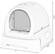 Fully Enclosed Hooded Litter Pan with Front Entry Odor Close Door, Cat Litter Scoop Included