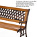 Outdoor Classical Wooden Slated Park Bench, Steel frame Seating Bench for Yard, Patio, Garden, Balcony, and Deck