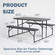 Gray Folding Picnic Table Set with Benches, Woodgrain Plastic Outdoor Dining Table with Steel Frame, Portable Foldable Picnic Bench Table for Patio, Backyard, Camping, Park, Seats 6