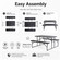 Gray Folding Picnic Table Set with Benches, Woodgrain Plastic Outdoor Dining Table with Steel Frame, Portable Foldable Picnic Bench Table for Patio, Backyard, Camping, Park, Seats 6