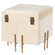 Square Velvet Storage Ottoman with Rose Gold Legs