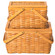 Woodchip Picnic Storage Basket with Cover and Movable Handles