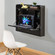 Wall Mount Folding Laptop Writing Computer or Makeup Desk with Storage Shelves and Drawer