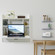 Wall Mount Folding Laptop Writing Computer or Makeup Desk with Storage Shelves and Drawer