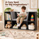 Basicwise Bookshelf with Reading Nook and Storage Bench - 6 Cubbies, 2 Top Shelves, Gray Cushion - Playroom Organization, Toy Storage, Bookcase for Bedroom, Nursery, 44" W x 11" D x 24" H