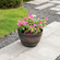 Brown Outdoor Rustic Half Barrel Flower Garden Planter Bowl, Plastic
