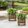 Set of 2 Outdoor Living Butterfly Square Plant Stands, Decorative Flower Planting Pots, Antique Bronze Finish, Garden Patio Decor