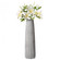 Grey Striped Decorative Round Table Centerpiece Flower Vase Display Modern Home Decor Accent Stylish Elegant Ornamental Accessory Floral Arrangement Holder Living Room Dining Room Kitchen Decoration