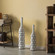 Decorative Contemporary Floor Vase White Carved Divot Bubble Design with Tall Neck