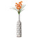 Decorative Contemporary Floor Vase White Carved Divot Bubble Design with Tall Neck