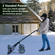 Extra Wide 36 in. Snow Shovel Plow Pusher Remover with Large Rugged Wheels, Heavy Duty, Black